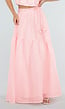 Lichtroze Maxi Rok met Strikceintuur en Volant