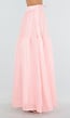 Lichtroze Maxi Rok met Strikceintuur en Volant