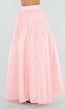 Lichtroze Maxi Rok met Strikceintuur en Volant