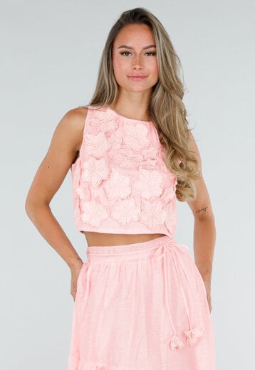 Roze Bloemen Crop Top