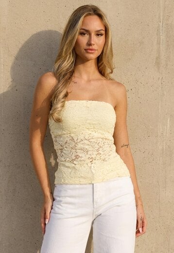 NEW150726 Gele Kanten Bandeau Top