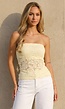 Gele Kanten Bandeau Top  met Stretch