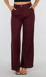 Bordeaux Wide Leg Broek met High Waist