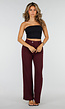 Bordeaux Wide Leg Broek met High Waist