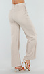 Beige Wide Leg Pantalon met Hoge Taille