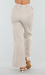 Beige Wide Leg Pantalon met Hoge Taille