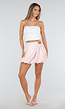 Roze Ballon Skort met Hoge Taille