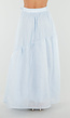 Lichtblauwe Maxi Rok met Strikceintuur en Volant