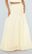 NEW150726 Gele Maxi Rok met Strikceintuur