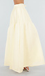 Gele Maxi Rok met Strikceintuur en Elastische Taille