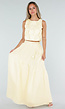 Gele Bloemen Crop Top zonder Mouwen