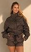 Bruine Tweedelige Polkadot Set met Jack en Short