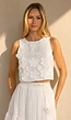 NEW150726 Witte Bloemen Crop Top