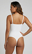 Corrigerend Stringbody Wit met Verstelbare Bandjes