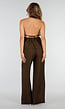 Bruine Halter Top en Wide Leg Broek Set