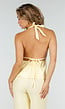 Gele Halter Top en Wide Leg Broek Set