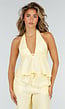 Gele Halter Top en Wide Leg Broek Set