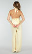 Gele Halter Top en Wide Leg Broek Set