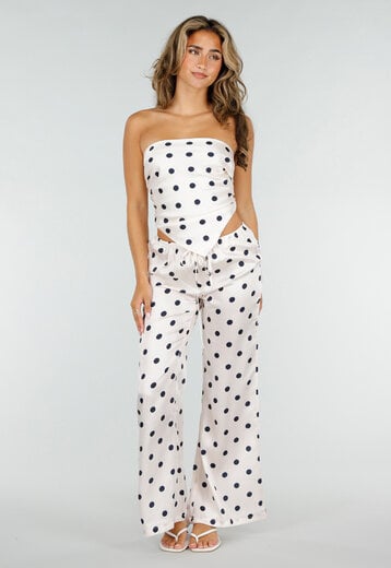 NEW220726 Witte Polkadot Set met Bandeau Top