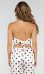 Witte Polkadot Set met Bandeau Top En Wijde Broek