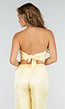 Botergele Satijnen Set met Bandeau Top En Wijde Broek