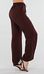 Bruine Wide Leg Broek met Elastische Taille en Strikkoord