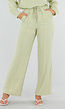 NEW120826 Pistache Wide Leg Broek met Strikkoord