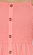 Coral Roze Maxi Jurk met Smock en Strikbandjes