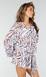 Witte Zebra Print Off Shoulder Jurk met Bandana en Striksluiting