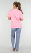 Roze Basic T-Shirt met Ronde Hals en Korte Mouwen