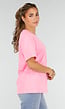 Roze Basic T-Shirt met Ronde Hals en Korte Mouwen