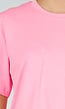 Roze Basic T-Shirt met Ronde Hals en Korte Mouwen
