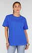 Blauw Basic T-Shirt met Ronde Hals en Korte Mouwen