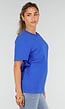 Blauw Basic T-Shirt met Ronde Hals en Korte Mouwen