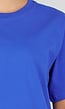 Blauw Basic T-Shirt met Ronde Hals en Korte Mouwen