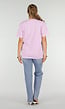 Lila Basic T-Shirt met Ronde Hals en Korte Mouwen