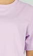 Lila Basic T-Shirt met Ronde Hals en Korte Mouwen