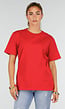 Rood Basic T-Shirt met Ronde Hals en Korte Mouwen