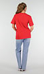 Rood Basic T-Shirt met Ronde Hals en Korte Mouwen