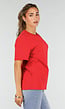 Rood Basic T-Shirt met Ronde Hals en Korte Mouwen