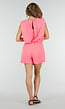 Roze Mouwloze Playsuit met Overslagrok en Schoudervulling