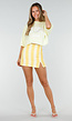 Gele Gestreepte Skort met Stretch