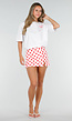 Roze Polkadot Skort met Split en Stretch
