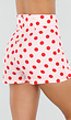 Roze Polkadot Skort met Split en Stretch
