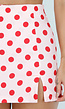 Roze Polkadot Skort met Split en Stretch