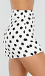 Witte Polkadot Skort met Split en Stretch