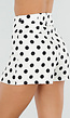 Witte Polkadot Skort met Split en Stretch