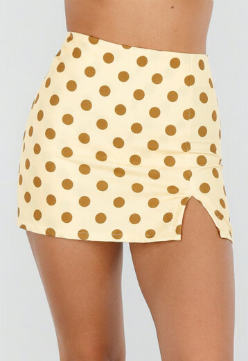 Gele Polkadot Skort