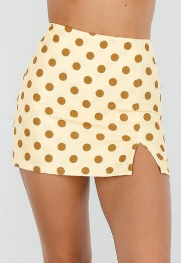 NEW220726 Gele Polkadot Skort