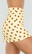 Gele Polkadot Skort met Split en Stretch
